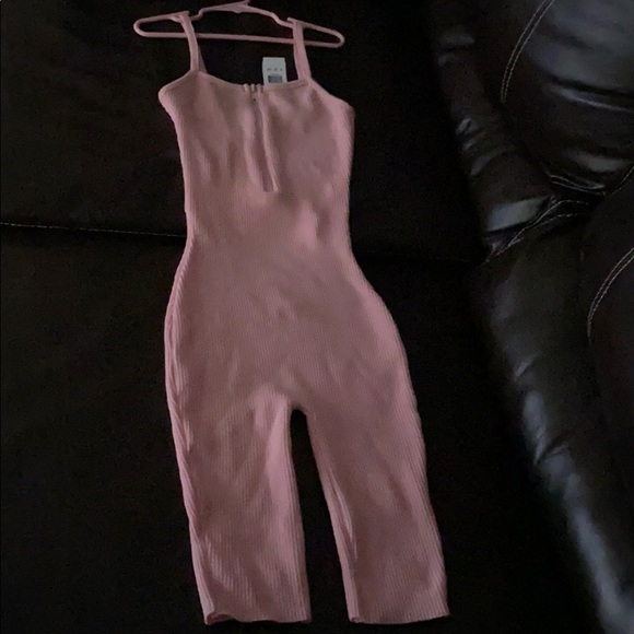 Pink Ribbed Jumpsuit - Picture 2 of 3